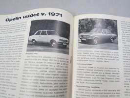 Autoilu 1970 nr 4 - Valtakunnallinen Autoiluliitto ry jäsenlehti, Opel Ascona 16, Esso 50-vuotias, Ajokki  teräskoreja 20 vuotta, Toyota airbag herättää huomiota...