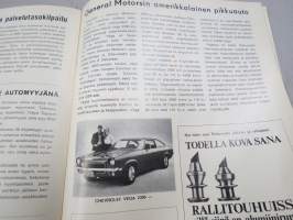 Autoilu 1970 nr 4 - Valtakunnallinen Autoiluliitto ry jäsenlehti, Opel Ascona 16, Esso 50-vuotias, Ajokki  teräskoreja 20 vuotta, Toyota airbag herättää huomiota...