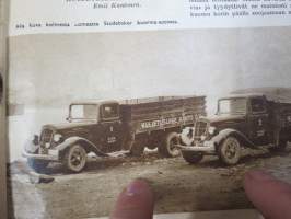 Automies 1935 nr 3 -Korpivaara &amp; Halla Oy asiakaslehti, Studebaker johtaa laatuvaunujen myyntiä vm. 1935, Mainostuksesta, &quot;Linjamiehiä&quot; Berliinin Autonäyttelyssä...