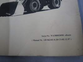Komatsu WA380-3 ActiVe Pyöräkuormaaja sarjanumerosta WA380H20501 alkaenj a siitä ylöspäin -käyttöohjekirja / huolto-ohjekirja