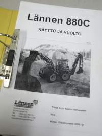 Lännen 880 C kaivinkone numerosta 8890751 ja eteenpäin -Käyttöohjekirja / Huolto-ohjekirja + varaosat / reservdelar / spare parts -alkuperäinen varaosaluettelo