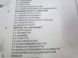 Lännen 880 C kaivinkone numerosta 8890751 ja eteenpäin -Käyttöohjekirja / Huolto-ohjekirja + varaosat / reservdelar / spare parts -alkuperäinen varaosaluettelo