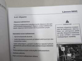 Lännen 880 C kaivinkone numerosta 8890751 ja eteenpäin -Käyttöohjekirja / Huolto-ohjekirja + varaosat / reservdelar / spare parts -alkuperäinen varaosaluettelo