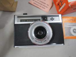 Agfa Iso-Rapid IF Type 2425/286 -kamera alkuperäisessä pakkauksessa  / postitoimituspakkaus mukana