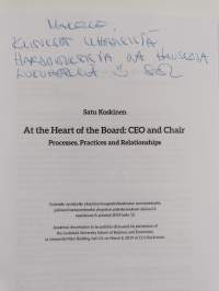 At the heart of the board: CEO and chair - Processes, practices and relationships (signeerattu, tekijän omiste)