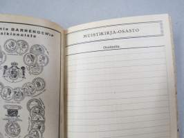 Kansakoulukalenteri 1930, mainoksia, ammattitietoa, artikkeleita, sisältää myös matrikkelin virassa / toimessa olevista opettajista