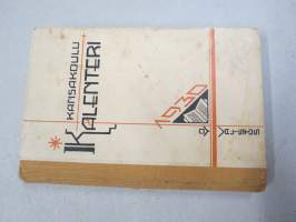 Kansakoulukalenteri 1930, mainoksia, ammattitietoa, artikkeleita, sisältää myös matrikkelin virassa / toimessa olevista opettajista