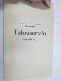 Kunnan Talousarvio - vuonna 1942 painettu kirja, johon on voitu valmistella kunnan talousarviota silloisten luokkien ja momenttien mukaan