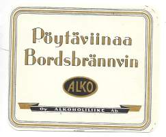 Pöytäviinaa   -  viinaetiketti Tilgmann kivipaino 1930-luku