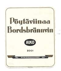Pöytäviinaa Alko nr 2001   -  viinaetiketti