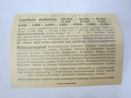 Valistusarpajaiset nr 421582 -arpalippu