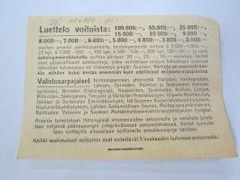Valistusarpajaiset nr 31227 -arpalippu