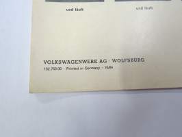 Volkswagen läuft, läuft, läuft... -VW-vaihtomoottorisysteemin esittely / myyntiesite, saksankielinen