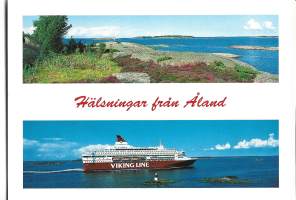 Viking Line  Hälsningar från Åland  - laivakortti, laivapostikortti postikortti  kulkematon