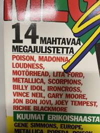 Maailman upein Hevi ja Glam-albumi Mega Star 1987. Sisältää 14 mahtavaa megajulistetta.