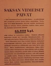 Saksan viimeiset päivät : humanitäärinen toimintani Saksassa keväällä 1945 ja sen poliittiset seuraukset. ( Muistelmat, todenperäiset, poliittinen historia )