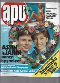 Apu 1982 nr 25 / Assi Koivisto ja Jari, Kaija Aarikka säilöntävinkit, Oulun kultasormi ja Teijo
