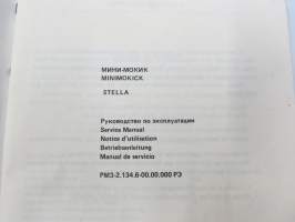 Mini-Mokik / Minimokick Stella Service Manual -mopedi, huolto-ohjekirja, monikielinen