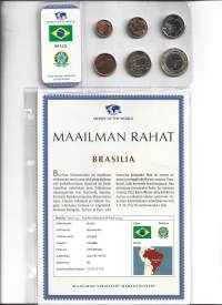 Brasilia  6 kpl rahasarja 1 centao - 1 real 2000 - 2010 ulkomainen kolikko