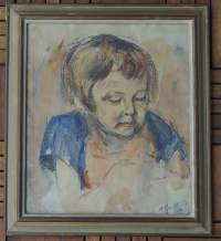 Tisell Torsten,&quot;Tyttö&quot;i sign  -26  kehystetty 44x38 cm
