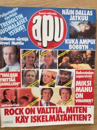Apu 1985 nr 10 - Kuka ampui Bobbyn, Rock on valttia. Miten käy iskelmätähtien?, Rakentajan supersivut, ym.