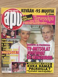 Apu 1995 nr 9 - Kevään -95 muotia, Juha Kankkunen &amp; Pirjo &quot; Lapset sydämen asia&quot;, TV-Metsolat joutuivat EU-sensuuriin, ym.