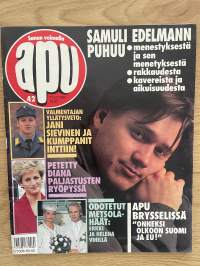 Apu 1994 nr 42 - Samuli Edelmann puhuu, Valmentajan yllätysveto: Jani Sievinen ja kumppanit inttiin, Petetty Diana paljastusten ryöpyssä, ym.