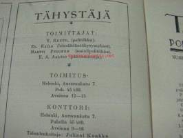 Tähystäjä poliittis-kirjallinen viikkolehti 1929 nr 33-34 (Yrjö Ruutu, Elmo Kaila, Martti Pesonen, E.A. Aaltio)