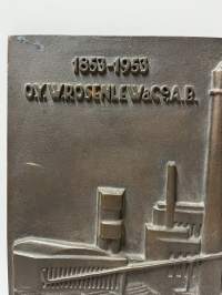 Painava Rosenlew metallitaulu 1853-1953. 35x27cm.Porin Valu