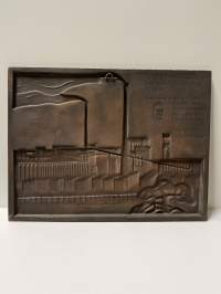 Painava Rosenlew metallitaulu 1853-1953. 35x27cm.Porin Valu