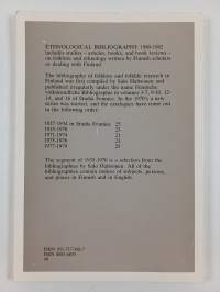 Folklore &amp; Folklife Research in Finland : Ethnological Bibliography 1980-1982
