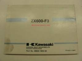 Kawasaki Ninja ZX-6R (ZX600-F3) Owner´s manual -käyttöohjekirja englanniksi