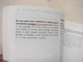Toyota Corolla FWD -owner´s manual -käyttöohjeikrja englanniksi
