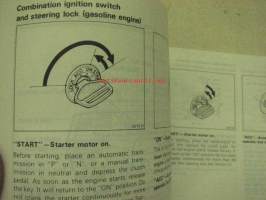 Toyota Corolla FWD -owner´s manual -käyttöohjeikrja englanniksi