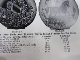 Isodor Oldenburg, New York - Kuvitettu hintaluettelo 1907, suomenkiel., koruja, kelloja, soittimia, fonograafeja - puhumakoneita, aseita (Winchester), työkaluja, ym.