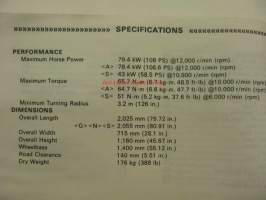 Kawasaki Ninja ZX-6R (ZX600-G1 ZX600-H1) Owner´s manual -käyttöohjekirja englanniksi