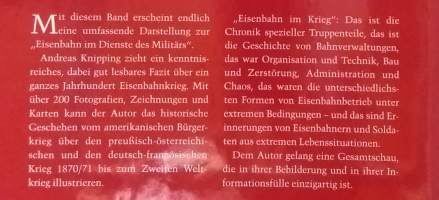 Eisenbahn im Krieg - Im Dienste des Militärs 1848 - 1948.  ( Sotahistoria, rautatietiet, junat, kuvakirja, rautatiesota )