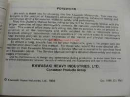 Kawasaki ZZ-R1100 (ZX1100-D5) Owner´s manual -käyttöohjekirja englanniksi