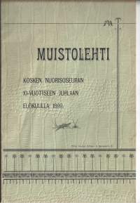 Muistolehti Kosken Nuorisoseuran 10 v juhlaan elokuulla 1899