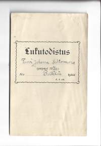 Preitilä Tuovi Johanna Lehtovaara / Lukutodistus: Lastenkoulutodistus, Lukukinkeritodistus ja kansakoulun opintokirja  1945