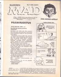 Suomen MAD N:o 7, 1991. Simpsonit (taas) * Vanilla Ica (yhä?) * Teinimutanttininjakilpikonnat *
