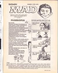 Suomen MAD N:o 4, 1992.  Erhe Addams * Ei onnaa, mutta silti aina yrität * MAD ja puutarha *