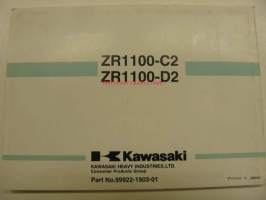 Kawasaki ZRX1100 (ZR1100-C2 ZR1100-D2) Owner´s manual -käyttöohjekirja englanniksi