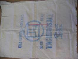 KNZ Hengelo Holland 50 kg Vacuumsalt - suolasäkki n 55x65 cm kangasta pesty