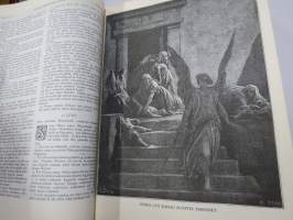 Perheraamattu (Perhe-Raamattu), kuvittanut Gustave Doré (208 kpl kuvituksia), painettu 1951, omiste- ja perhenimi -merkinnät