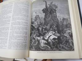 Perheraamattu (Perhe-Raamattu), kuvittanut Gustave Doré (208 kpl kuvituksia), painettu 1951, omiste- ja perhenimi -merkinnät