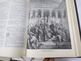 Perheraamattu (Perhe-Raamattu), kuvittanut Gustave Doré (208 kpl kuvituksia), painettu 1951, omiste- ja perhenimi -merkinnät