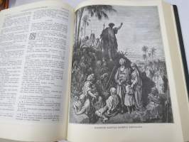 Perheraamattu (Perhe-Raamattu), kuvittanut Gustave Doré (208 kpl kuvituksia), painettu 1951, omiste- ja perhenimi -merkinnät