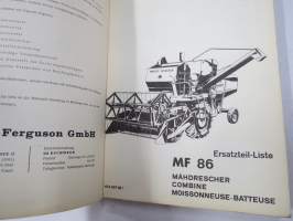Massey-Ferguson Mähdrescher 86 Ersatzteil-Liste (leikkuupuimuri) -Parts book / varaosaluettelo