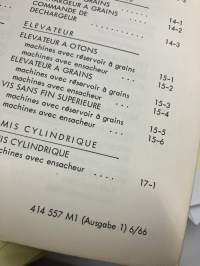 Massey-Ferguson Mähdrescher 86 Ersatzteil-Liste 1966 + Ändrungsmitteilung 1967 (leikkuupuimuri) -Parts book / varaosaluettelo + muutokset